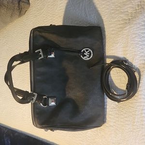 Michael Kors Black Greyson Large Lesther Satchel